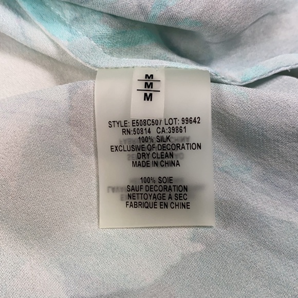 Elie Tahari Silk Floral Tye-Dye Blouse, Medium - Picture 12 of 17